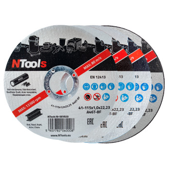 Круг отрезной NTools SDC 06YA10 для нержавеющей стали 125х1,0... - фото