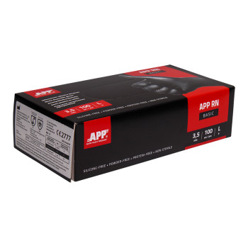 Одноразовые нитриловые перчатки APP RN BASIC 090657 (черные, L) - фото