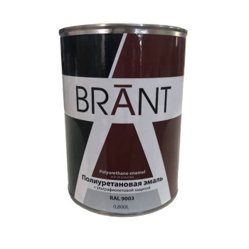 Эмаль полиуретановая цвет RAL 9003 (на ТР), 0,8 л, BRANT - фото