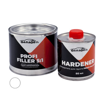 Грунт акриловий Profi Filler 5+1, білий (0,4л+0,08л) GARAGE - фото