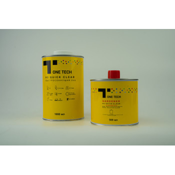 Быстросохнущий лак Quick Clear HS (1 л) с отвердителем (500 м... - фото