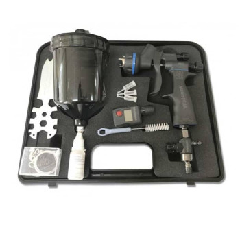 Краскопульт WALCOM GENESI CARBONIO HTE Clear (1.4 мм) с манометром - фото